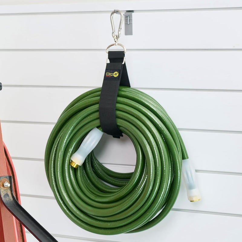 Wrap-It Storage Hook 'n Hang Straps - 32" (2-Pack) Black - Carabiner Straps to Use as Heavy Duty Extension Cord Organizer or RV Hose - Image 2